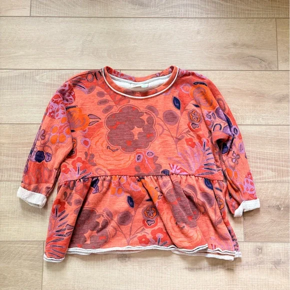 Anthropologie Saturday Sunday Orange and Purple Floral Sweatshirt - Picture 2 of 9